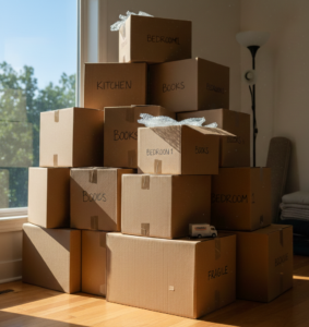 boxes ready for last minute moves